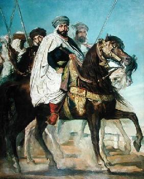 Ali Ben Ahmed, le dernier caliphe de Constantine, avec son entourage aux environs Constantine