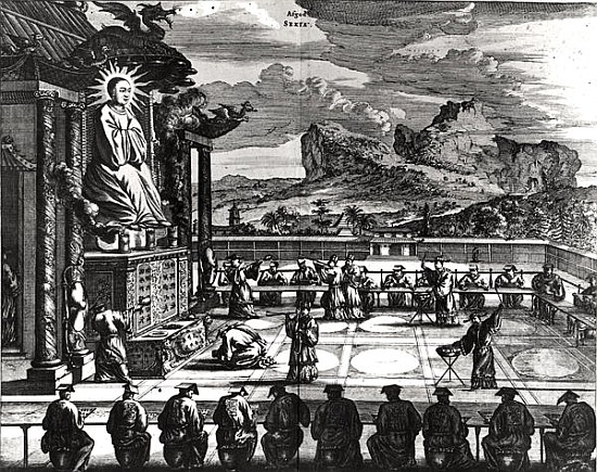 A Buddhist Ceremony from, ''Indiae Orientalis'', published in 1670 à Theodore de Bry