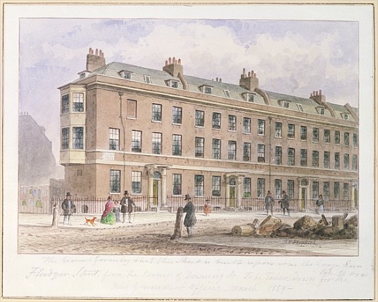 View of Fludyer Street looking towards Parliament Street à Thomas Hosmer Shepherd