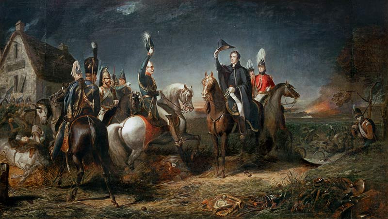 The Meeting of the Duke of Wellington and Field Marshal Blucher on the Evening of the Victory of Wat à Thomas Jones Barker