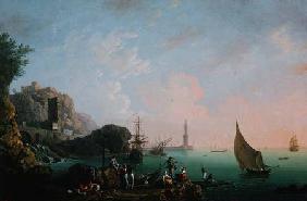 Italian Port Scene (Sunset)