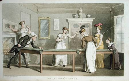 The Billiard Table, from 'The Tour of Dr Syntax in search of the Picturesque', by William Combe à Thomas Rowlandson