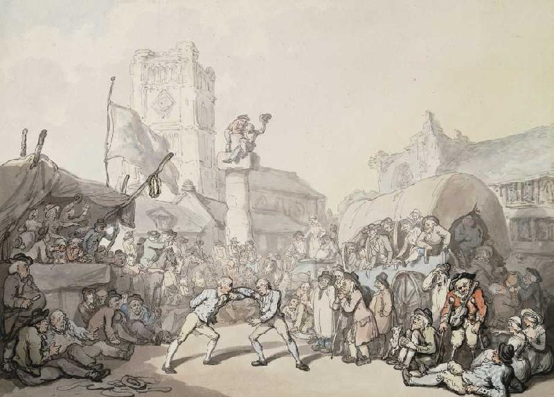 Ein Ringkampf in Cornwall. à Thomas Rowlandson