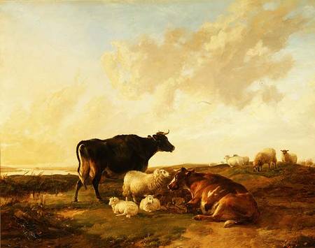 Landscape with Cows and Sheep à Thomas Sidney Cooper