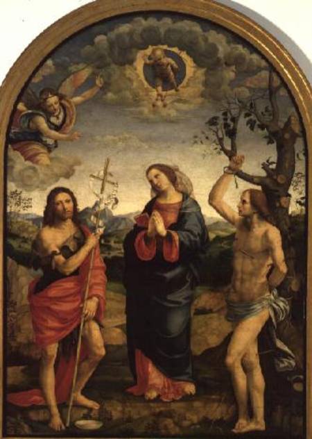 The Virgin with Saints Sebastian and John the Baptist (altarpiece) à Timoteo Viti