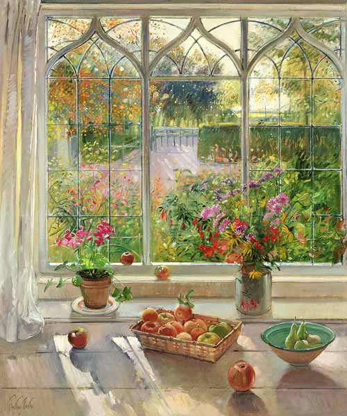 Autumn Fruit and Flowers, 2001 (oil on canvas)  à Timothy  Easton