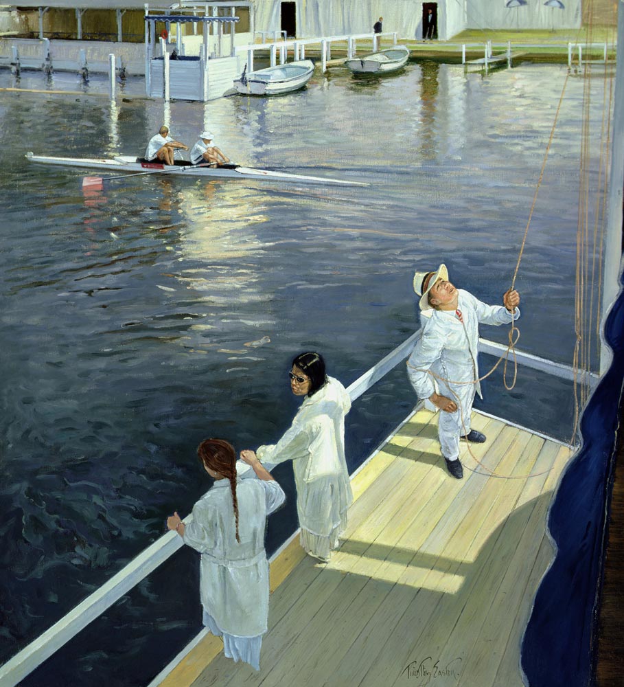 Between Races, Henley (oil on canvas)  à Timothy  Easton