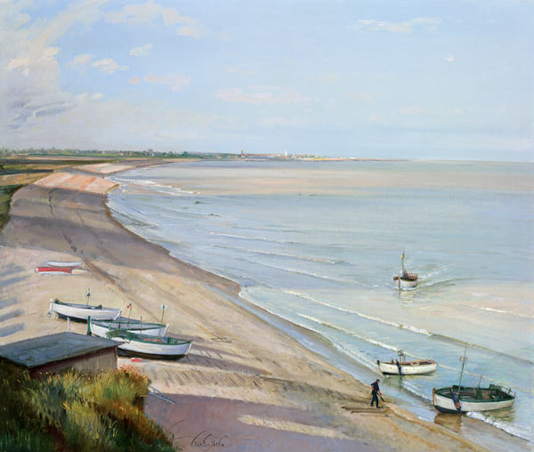 Bringing the Catch Ashore (oil on canvas)  à Timothy  Easton