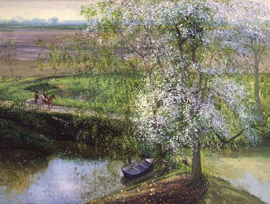 Flowering Apple Tree and Willow, 1991  à Timothy  Easton