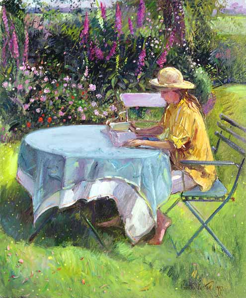 The Morning Read, 1992 (oil on canvas)  à Timothy  Easton