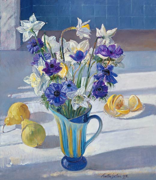 Spring Flowers and Lemons, 1994 (oil on canvas)  à Timothy  Easton