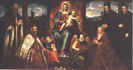 Doge Alvise Mocenigo and Family with Senator Loredama before the Madonna and Child à Tintoretto (alias Jacopo Robusti, alias Le Tintoret)