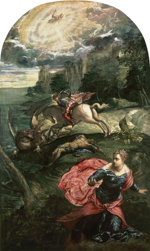 Saint Georges et le dragon à Tintoretto (alias Jacopo Robusti, alias Le Tintoret)