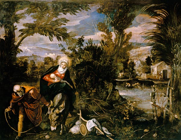 The Flight into Egypt à Tintoretto (alias Jacopo Robusti, alias Le Tintoret)