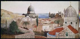 Vue de la place de temple à Jerusalem sur la mer morte