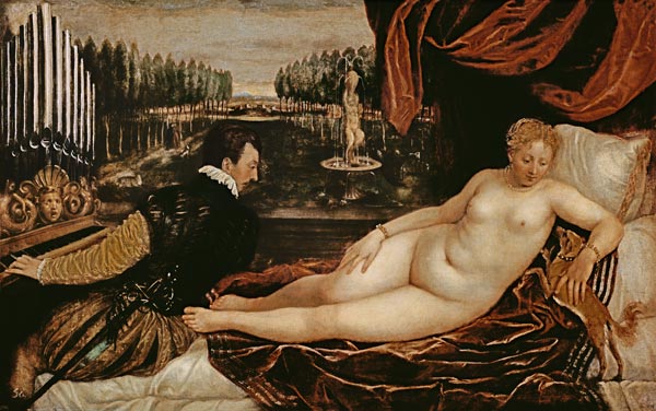 Venus and the Organist à Le Titien (alias Tiziano Vecellio)
