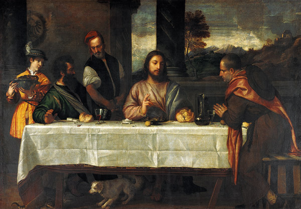 le repas d'Emmaus. à Le Titien (alias Tiziano Vecellio)