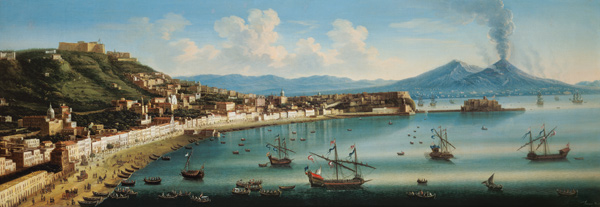 Naples, from the Heights of Posillipo with Vesuvius in the Distance à Tommaso Ruiz