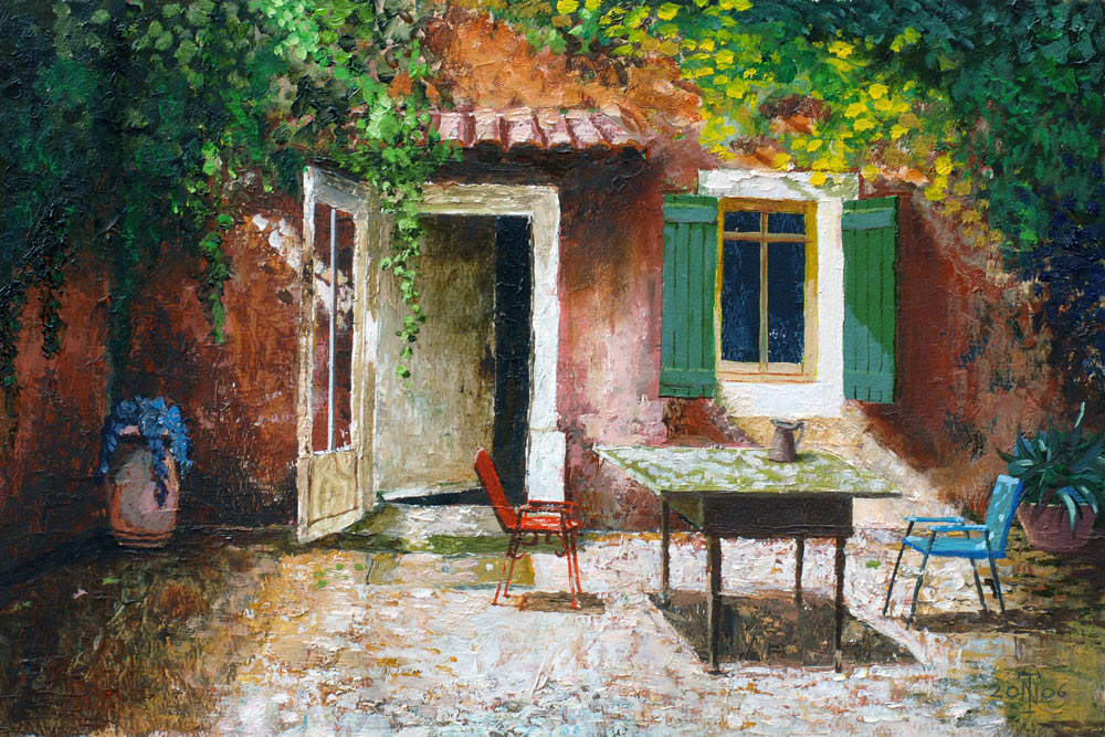 French Patio, 2006 (oil on board)  à Trevor  Neal