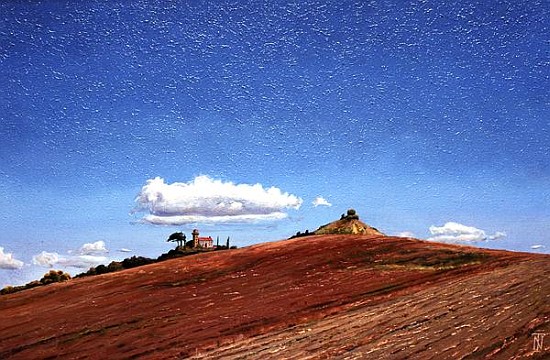 Big Sky, Hill Top, Todi, Umbria, 1998 (oil on canvas)  à Trevor  Neal