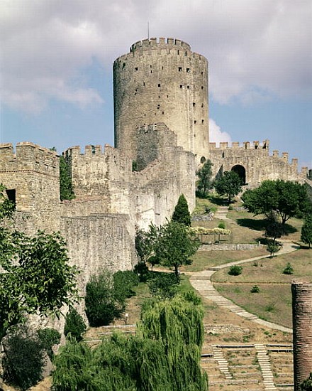 View of the Fortress, started in 1452 à École turque, 18ème siècle