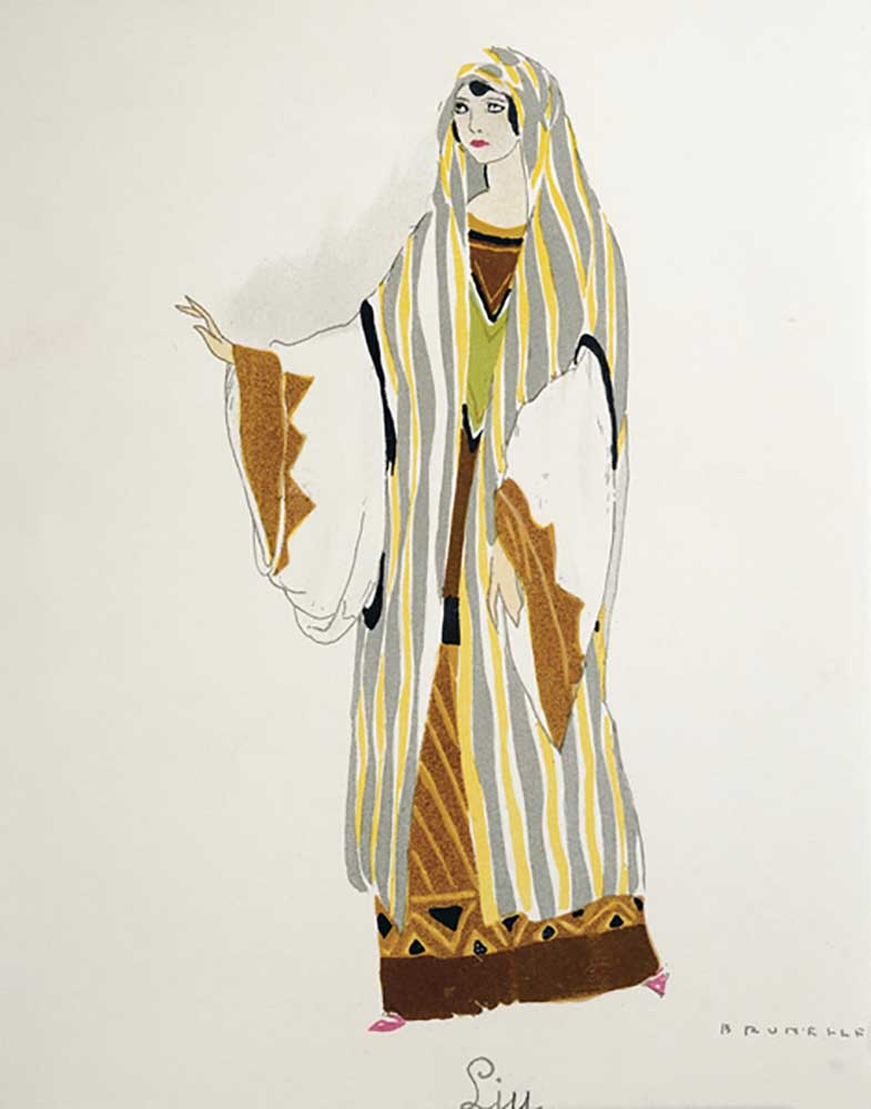 Costume for Liu from Turandot by Giacomo Puccini, sketch by Umberto Brunelleschi (1879-1949) for the à Umberto Brunelleschi