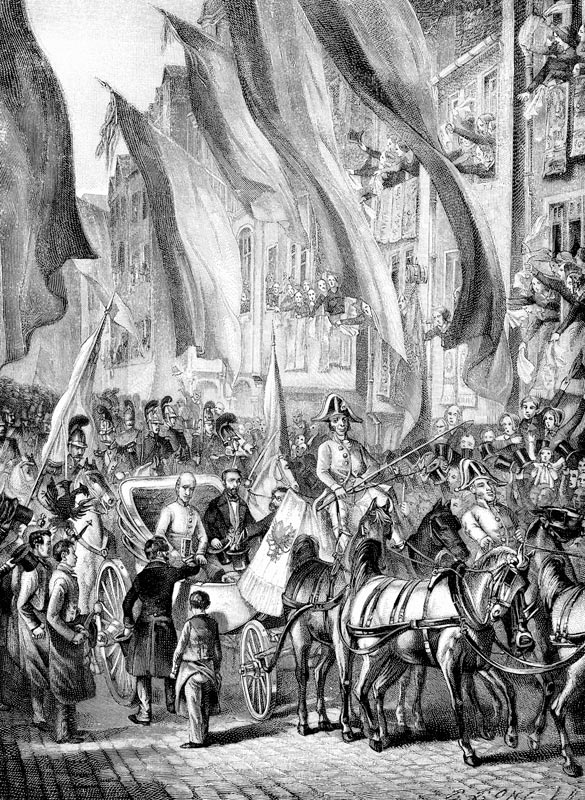 Entry of Archduke John of Austria in Frankfurt on 11 July 1848 à Artiste inconnu