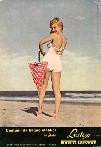Marilyn Monroe posing for the advertising of Pirelli swimwear à Artiste inconnu