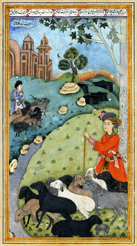 Miniature from "Yusuf and Zalikha" (Legend of Joseph and Potiphar's Wife) by Jami à Artiste inconnu