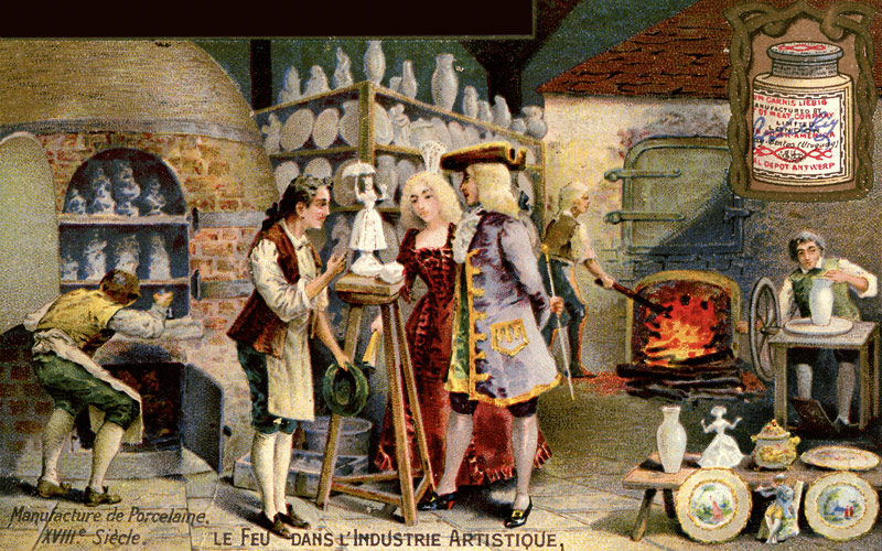 Porcelain manufacture in the 18th century (From a French Advertisement) à Artiste inconnu