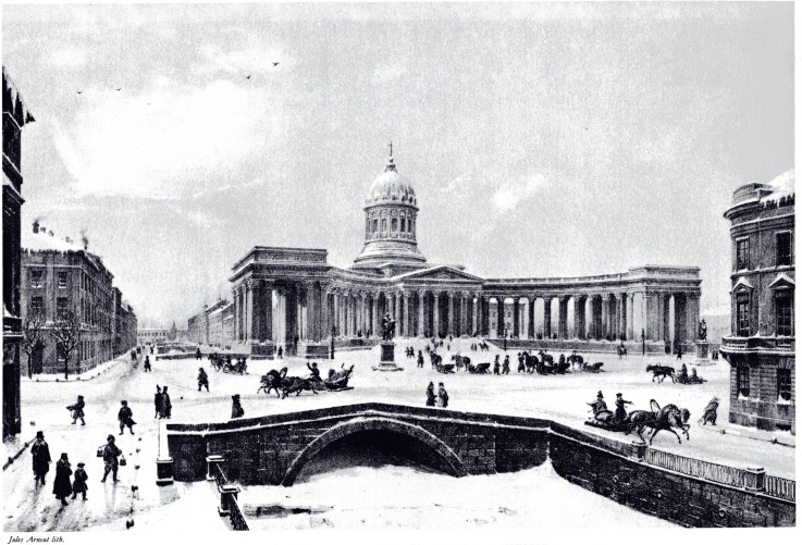 View of the Kazan Cathedral in Saint Petersburg à Artiste inconnu