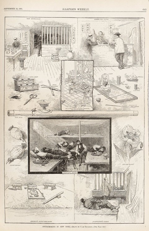 Opium-Smoking in New York (From Harper's Weekly, September 24, 1881) à Artiste inconnu