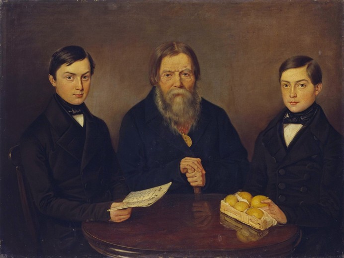 Merchant Smurov with sons à Artiste inconnu