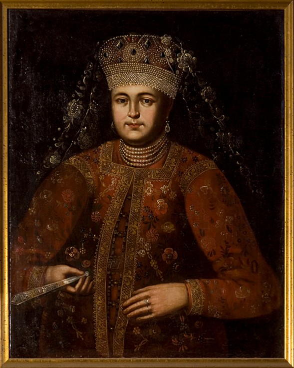 Portrait of Tsarina Marfa Matveyevna (1664-1715) à Artiste inconnu