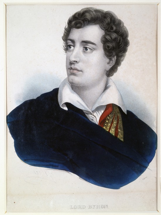 Portrait of the poet Lord George Noel Byron (1788-1824) à Artiste inconnu
