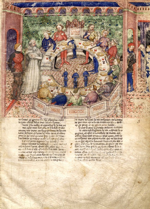 The Knights of the Round (Miniature from La Quête du Saint Graal et la Mort d'Arthus) à Maître inconnu