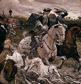tsar Pierre II  et Zarin Elisabeth avec la chasse à cheval