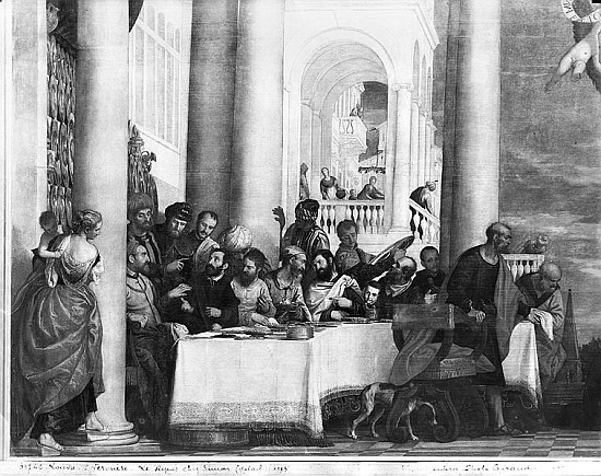 The Meal at the House of Simon the Pharisee, detail of the left hand side à Paolo Veronese (alias Paolo Caliari)
