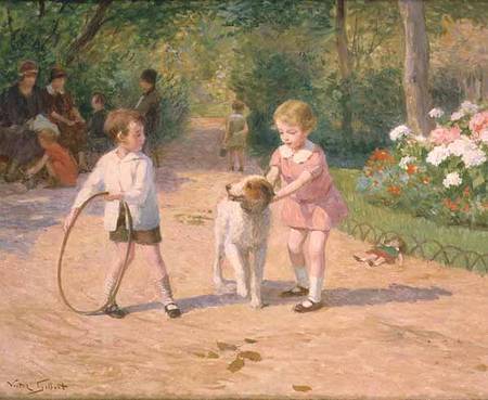 Playing with the hoop à Victor Gabriel Gilbert