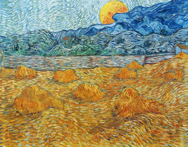 Evening landscape at moonrise - Vincent van Gogh