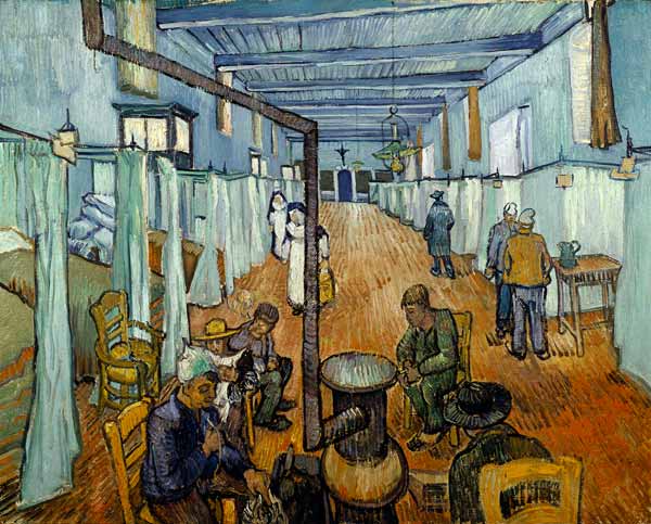 Dormitory in the hospital in Arles - Vincent van Gogh en reproduction  imprimée ou copie peinte à l\'huile sur toile