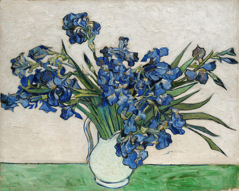 Vase d iris - peinture huile sur toile de Vincent van Gogh