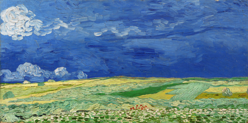Champ sous des cieux d'orage à Vincent van Gogh