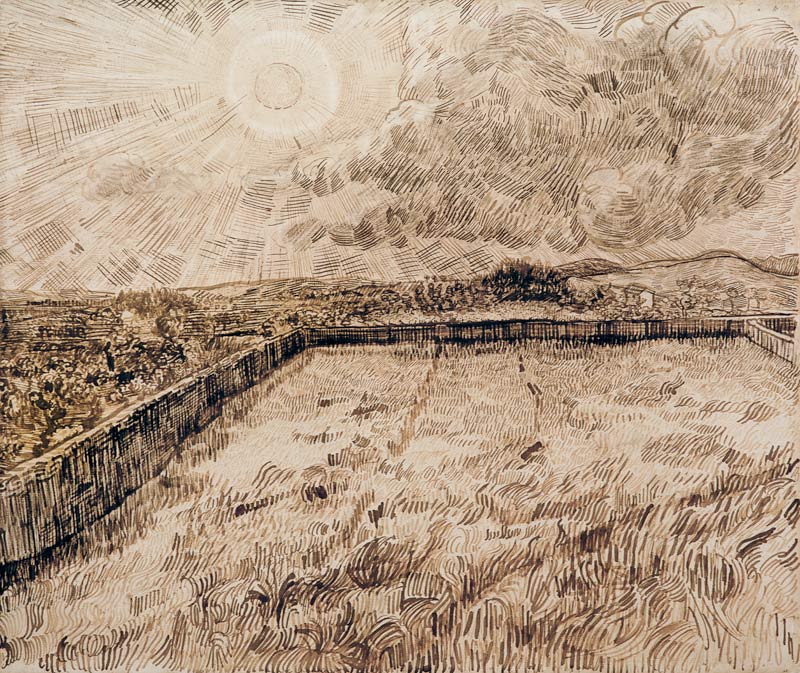 V.van Gogh, Sun above Field /Draw./1889 à Vincent van Gogh