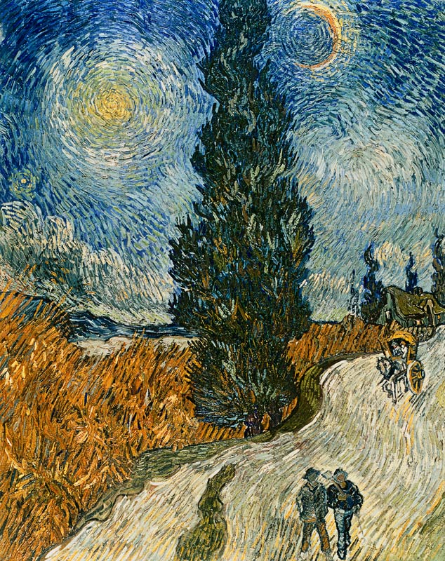 Route avec des cyprès à Vincent van Gogh