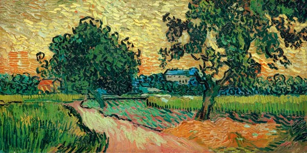 V.v.Gogh,Chateau of Auvers at Sunset/Ptg à Vincent van Gogh
