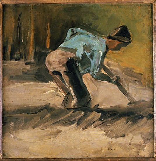 Man at Work, c.1883 (oil on paper laid down on panel) à Vincent van Gogh