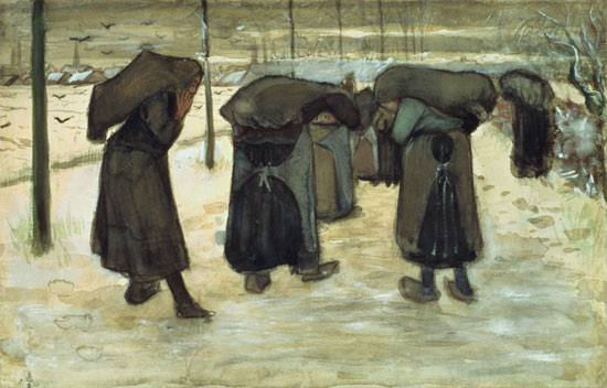 Miners' wives carrying sacks of coal à Vincent van Gogh