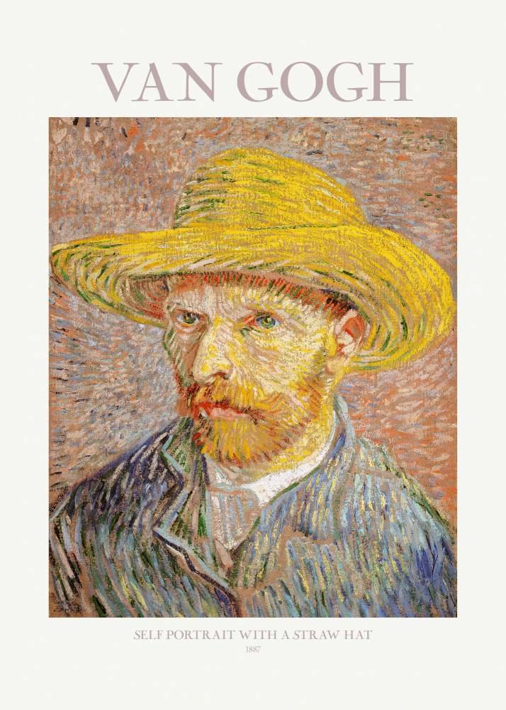 Self Portrait With Straw Hat à Vincent van Gogh
