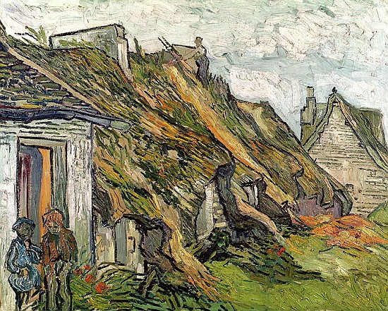 Thatched Cottages in Chaponval, Auvers-sur-Oise à Vincent van Gogh